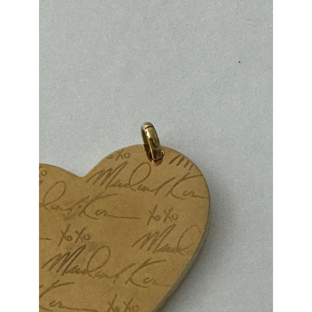 Michael Kors Gold Tone Engraved Signature‎ XOXO Heart Charm Pendant